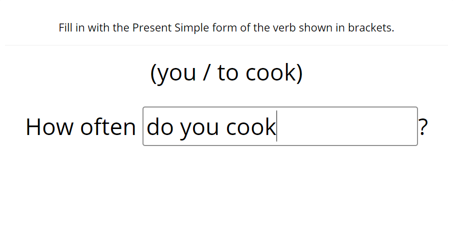 Present tenses - fill in the blank